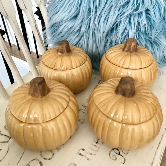 Williams Sonoma, Autumn Harvest, Covered Soup Bowls, Set of 4, Good Condition - Picture 4 of 12